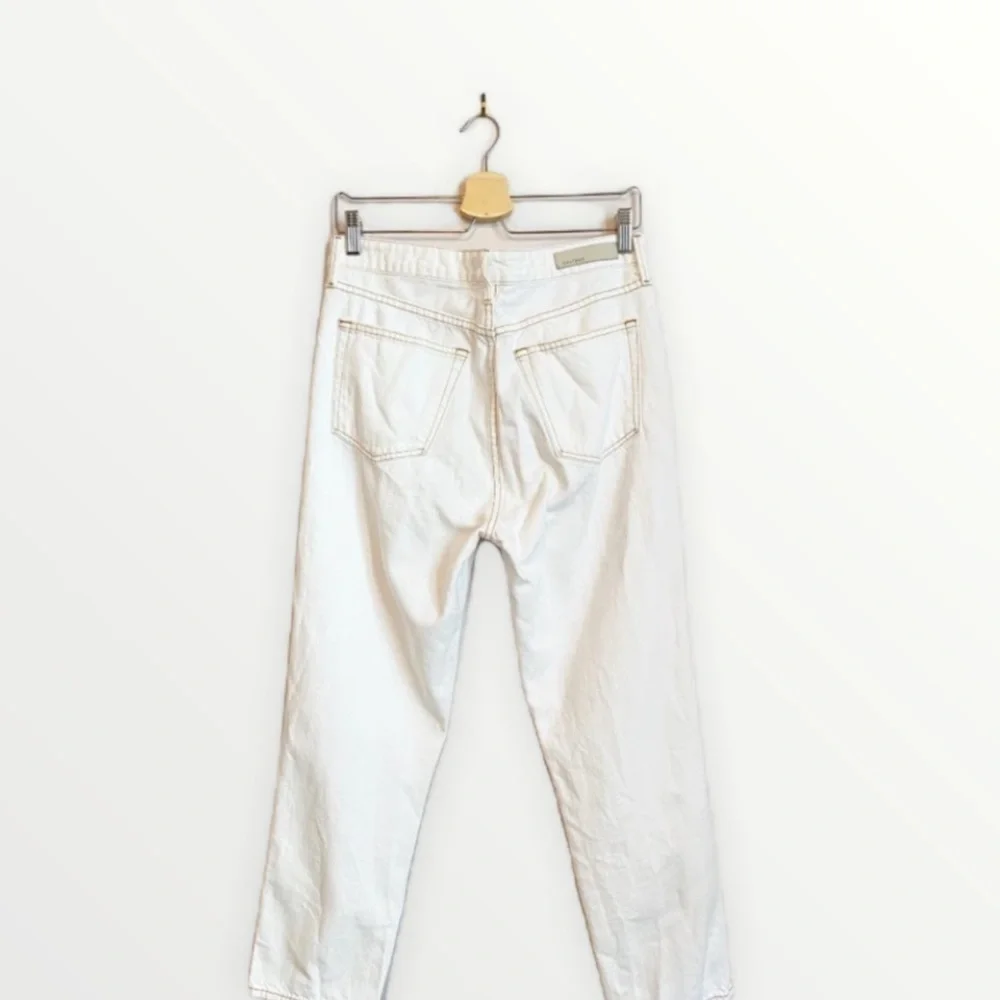 GRLFRND Revolve Helena Super High Rise Straight Leg Jeans Cream White 29